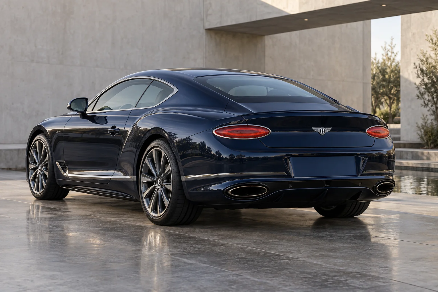 Illustrative rear three-quarter view of a 2024 Bentley Continental GT Speed