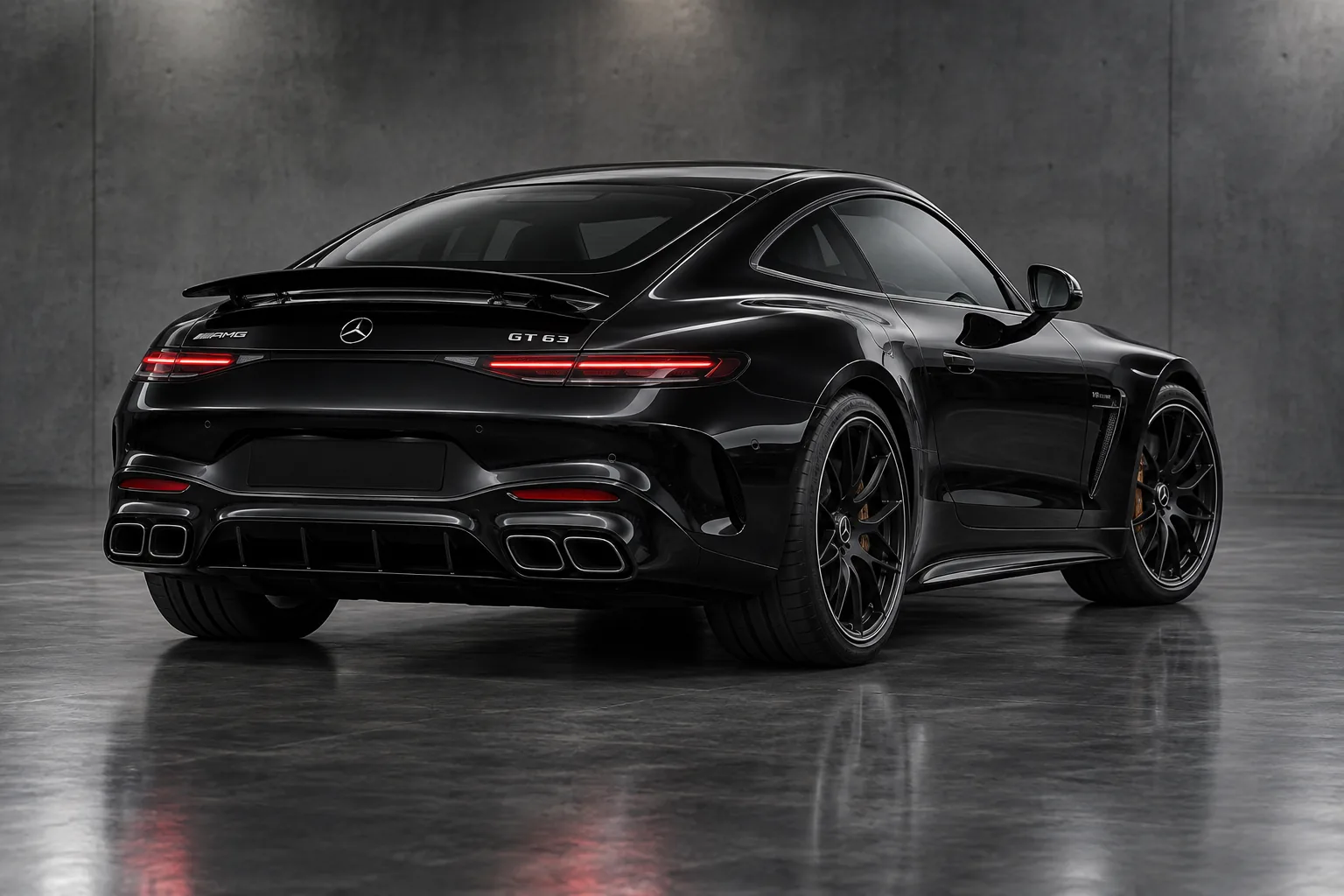Illustrative rear three-quarter view of a 2025 Mercedes-AMG GT 63