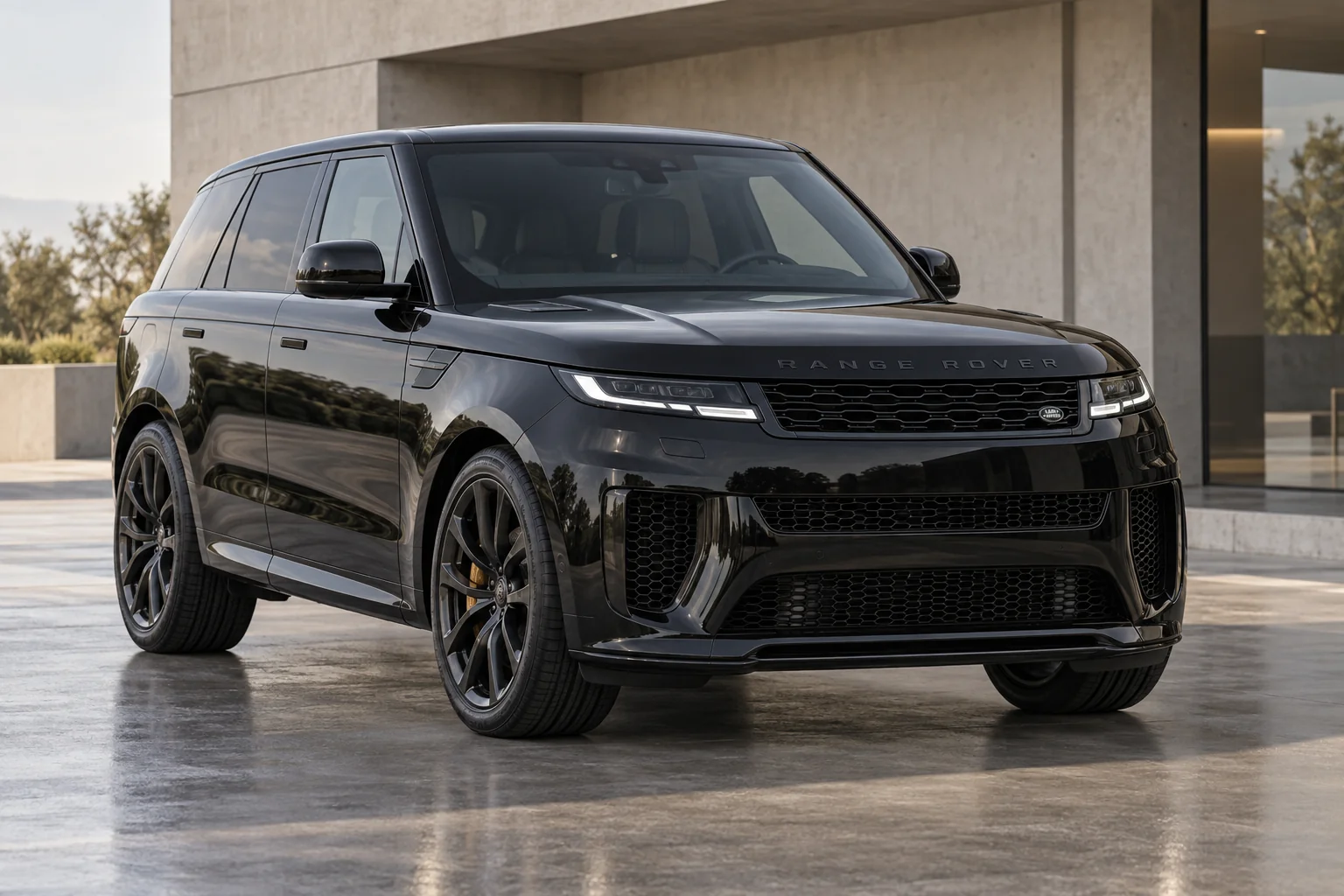 Illustrative front three-quarter view of a 2025 Range Rover Sport SV